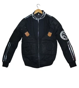 Mens Jacket Bomber Jacket Denim net Jacket Rib knitted fashion - Small size sale - Picture 1 of 4