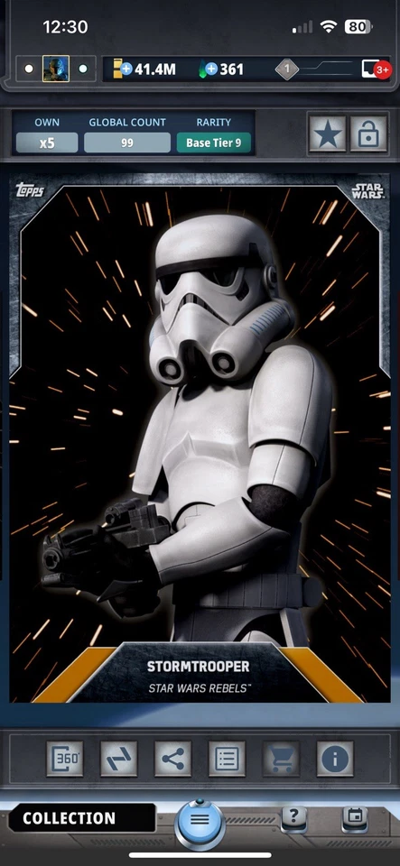 Topps Star Wars Digital Card Trader Tier 9 - Orange Hyperspace Stormtrooper S3 - Image 1 of 1