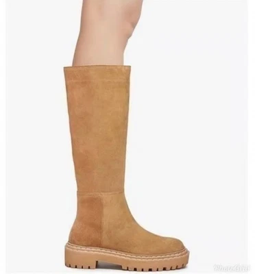 Великолепный Amalia зажим подошвы замши кожи колена ботинки размер 8,5 тост желтовато-коричневый  - Изображение 1 из 4