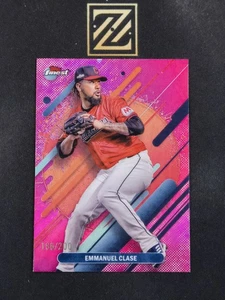 2025 Topps Finest Baseball Emmanuel Clase 186/200 Rare Magenta Refractor -LYQ - Picture 1 of 2