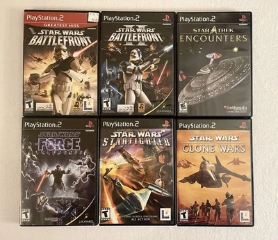 Lote PS2 Star Wars | Star War Battlefront, Clone Wars, Force Unleashed, Star Trek Foto 1 de 4