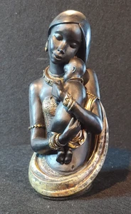 Tribal Art Mutter Baby Liebe Freude Muttertag Skulptur Figur - Bild 1 von 6