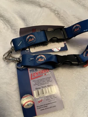 MLB Lanyard Set Of 2 New York Mets Baseball & 1 Lanyard New York Rangers Hockey - Image 1 of 4