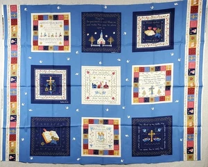 Bible Scripture Verses Quilt Panel Cotton Fabric #5437 1 yd.x45" Traditions '96 - Picture 1 of 2