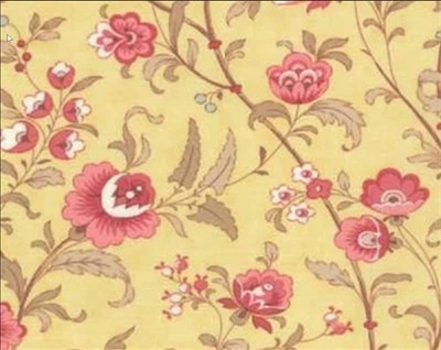 OOP Moda Printemps by 3 Sisters - 44030-12 Pink Floral on Buttercup - 1 Yard - Image 1 of 2