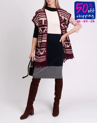 GEORGE J. LOVE Knitted Gilet Size S Alpaca & Wool Blend Open Front Made in Italy - Image 1 of 4