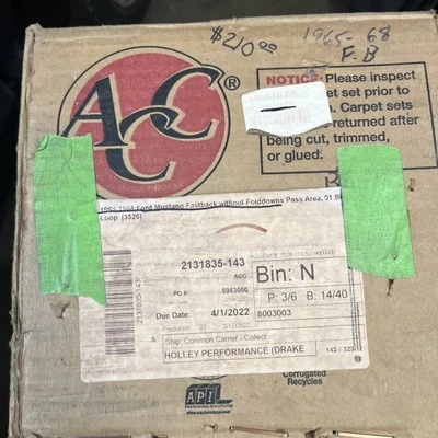 Ford Mustang Fastback 1965 1968 alfombra negra nueva en caja 1966 1967 Foto 1 de 4