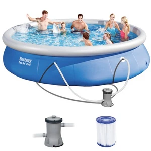 BESTWAY 57313 Fast Set Swimmingpool Rundpool mit Filterpumpe Filter 457x84cm - Bild 1 von 6