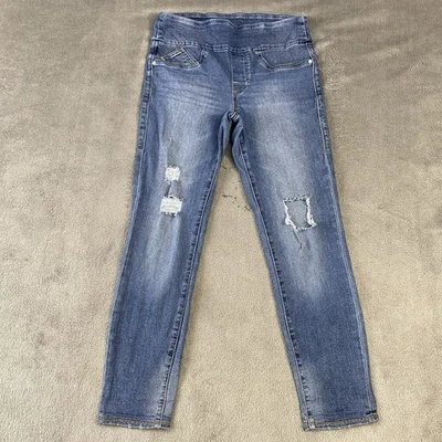 Rock & Republic Skinny Jeans Denim RX Fever Pull On Mid Rise Size 10 Distressed - Image 1 of 4