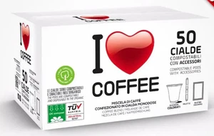 300 PADS ESE Filterpapier 44 mm + Zubehörset I LOVE COFFEE ROTE MISCHUNG - Bild 1 von 1