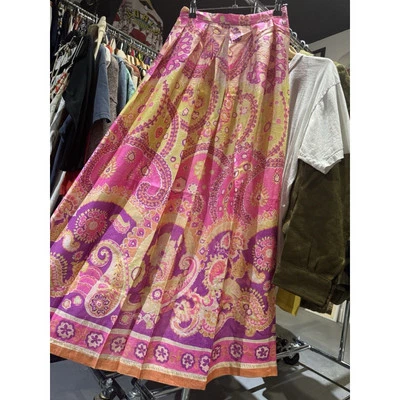 Falda midi plisada cintura alta geométrica rosa vintage años 60 70 ver medidas Foto 1 de 4