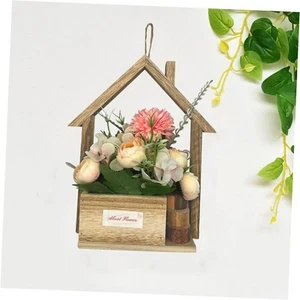 Artificial Flowers with Pot,Wall Mounted Door Wreath,Front Door Hanger - Picture 1 of 8