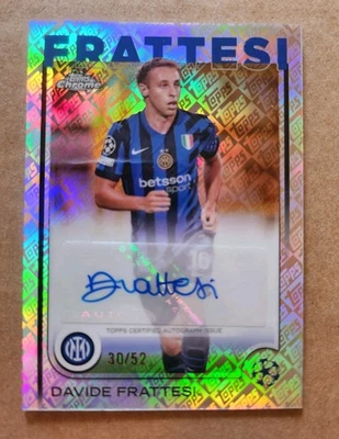 2024-25 Topps Chrome UEFA Davide Frattesi Auto Toppsfractor #/52 - Image 1 of 2