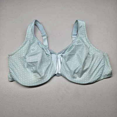 Olga Women Bra 44DD Blue Polka Dot Minimizer Underwired Strap Adjustable - Image 1 of 4