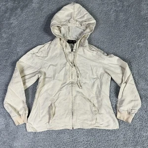 Style & Co Petite Women's 100% Linen Zip Up Jacket 8P Beige Boho Earthy Neutral - Picture 1 of 11