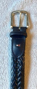 TKLA Hombre Cuero Borde Negro Trenzado (Cuero Sintético) Ajustable "Cinturón talla 36""" - Imagen 1 de 4