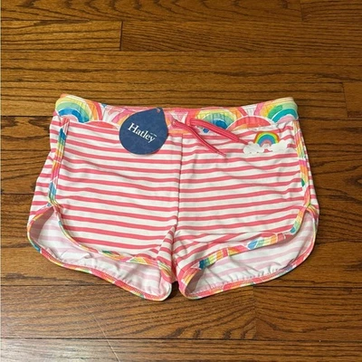 Pantalones Cortos de Natación Hatley Rosa y Blanco Rayas Arco Iris para Niñas Talla 8 Foto 1 de 4