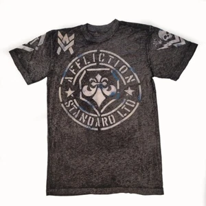 T-shirt grafica uomo Affliction Standard LTD taglia S (18,5x27") grigia made in USA - Foto 1 di 12