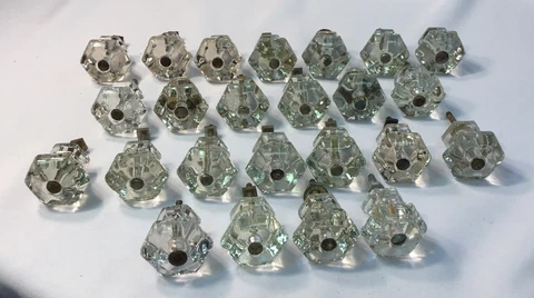 23 Vintage Prism Glass Drawer Knobs. Each 6-sided Knob Is 1.5”x1.25” Cover