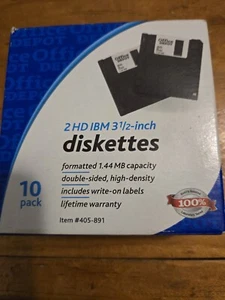 Office Depot Diskettes 10-Pack 2HD IBM 3 1/2in 1.44MB Double Sided High Density - Bild 1 von 3