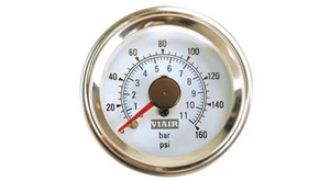 Viair 90083 Dual Needle 160 PSI Max WHITE Face 2" DIA In-Dash Mounted Air Gauge - Picture 1 of 1