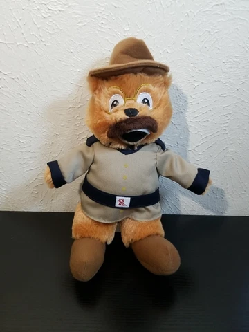 Frisco Roughriders Ted E Bear Plush Stuffed Bear MiLB pre owned Mascot Factory Cover