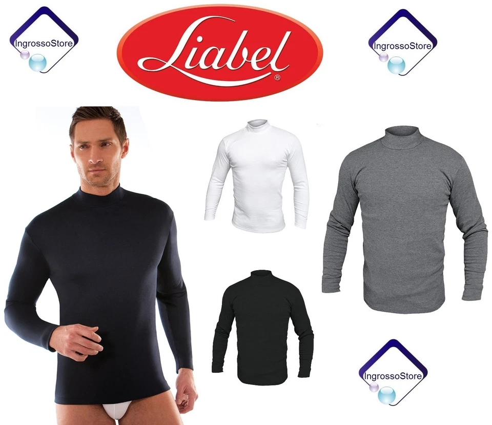 LUPETTO UOMO LIABEL MANICA LUNGA CALDO COTONE 100% 2828/163 MAGLIA SHIRT INVERNO - Immagine 1 di 1