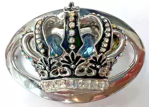 Vintage Butler & Wilson Crystal Large Crown Oval Belt Buckle - Rare - Picture 1 of 6
