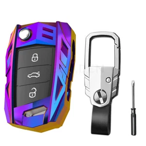 Zinc Alloy Flip Remote Key Case Cover fit for VOLKSWAGEN Golf 7 GTI Jetta SKODA - Picture 1 of 13