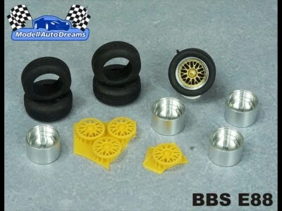 FELGEN  Felgensatz f Umbau Zubehör BBS E88 Leichtmetallfelge Räder Radsatz 1:43 - Bild 1 von 4