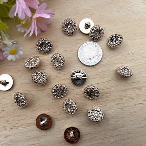 12pcs x14mm Metal Gold Flower Button Sewing Buttons Scrapbook cushion knitting - Picture 1 of 9