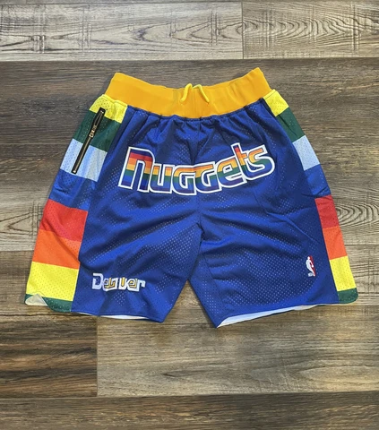 Denver Nuggets Summer City Blue Basketball Shorts Stitched Team Style L-XL Cover