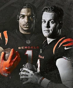 JOE BURROW + Ja'MARR CHASE- Cincinnati Bengals QB/WR - NFL - WALL POSTER 16"x20" - Picture 1 of 1