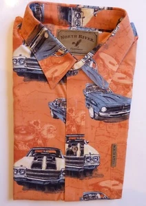 Herren North River Knopf Front Shirt Größe XL Oldtimer Hawaiianisch Hot Rod NEU - Bild 1 von 6