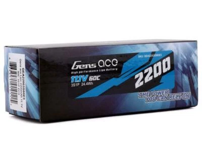 Gens Ace 2200mAh 3S 11.1V 60C 120C Lipo Battery : Helicopter Airplane EC3 Plug - Image 1 of 2