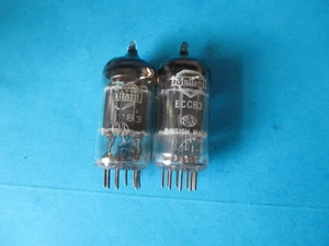 PAIR OF MULLARD ECC83 VALVES. 161. 1959-60. PRE YELLOW. HICKOK gm TESTED. - Picture 1 of 5