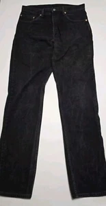 Vintage Levi's 505 Jeans Mens 34x34 Black Wash Straight Leg USA MADE - Picture 1 of 17