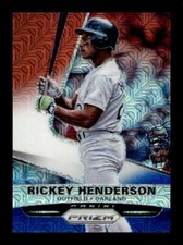 2015 Panini Prizm Red White Blue Mojo Prizm Rickey Henderson #159 Athletics 