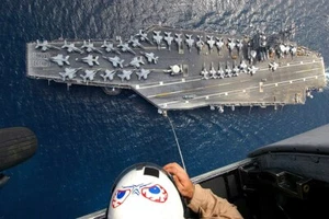 Navy Aircraft Carrier Jets USS Eisenhower Aerial Photo Poster Art Print - Picture 1 of 2