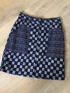White Stuff Size 10 Knee Length A Line Blue Mix Fully Lined Linen/Cotton Skirt - Picture 1 of 4