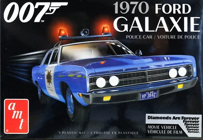 Car James Bond 007 1970 1:25  Kit  di montaggio AMT1172 AMT Ford Galaxie Police - Immagine 1 di 3