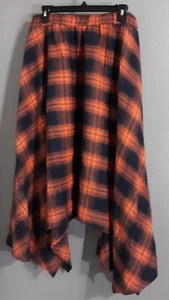 Neu-Damenrock Bloomchic lang lässig kariert orange. schwarz. Gr. 26 - Bild 1 von 9