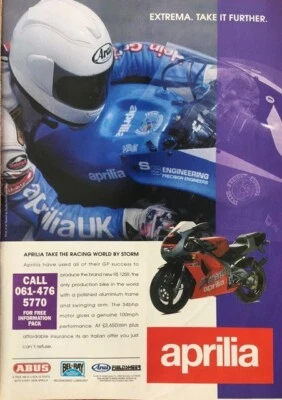 APRILIA RS 125R ORIGINAL 1994 COLOUR ADVERTISEMENT 29cm x 21cm - Image 1 of 4