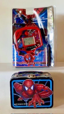 Spider-Man Electronic Hand-Held Game 2002 & Mini Lunch Box - Never Used - Image 1 of 4
