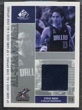 2002/03 Steve Nash (Mavericks) SP Game Used All-Star Apparel Jersey Card