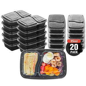 100pcs Meal Prep Food Containers 35oz Reusable Microwavable Lunch Box Disposable - Picture 1 of 16