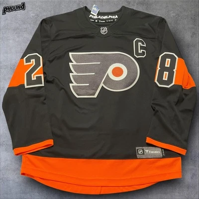 Camiseta deportiva Philadelphia Flyers para hombre mediana negra naranja NHL hockey Claude Giroux Foto 1 de 4