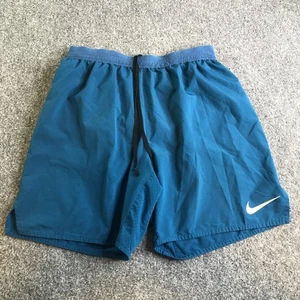Nike Run Division Flex Stride Shorts Mens Medium Blue Teal Drawstring Lined 7" - Picture 1 of 12