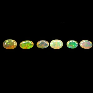 5,27 ct (8 Stck.) Glitzerndes Quadrat (Mix mm) Mehrfarbig Facettiert Regenbogen Opal Edelstein - Bild 1 von 7