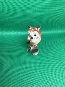 VINTAGE MINI  BROWN OWL BONE CHINA FIGURINE 2.25" TALL - Picture 1 of 7